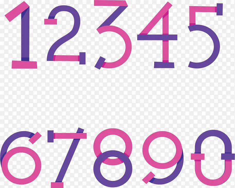 粉紫色折纸的数字
