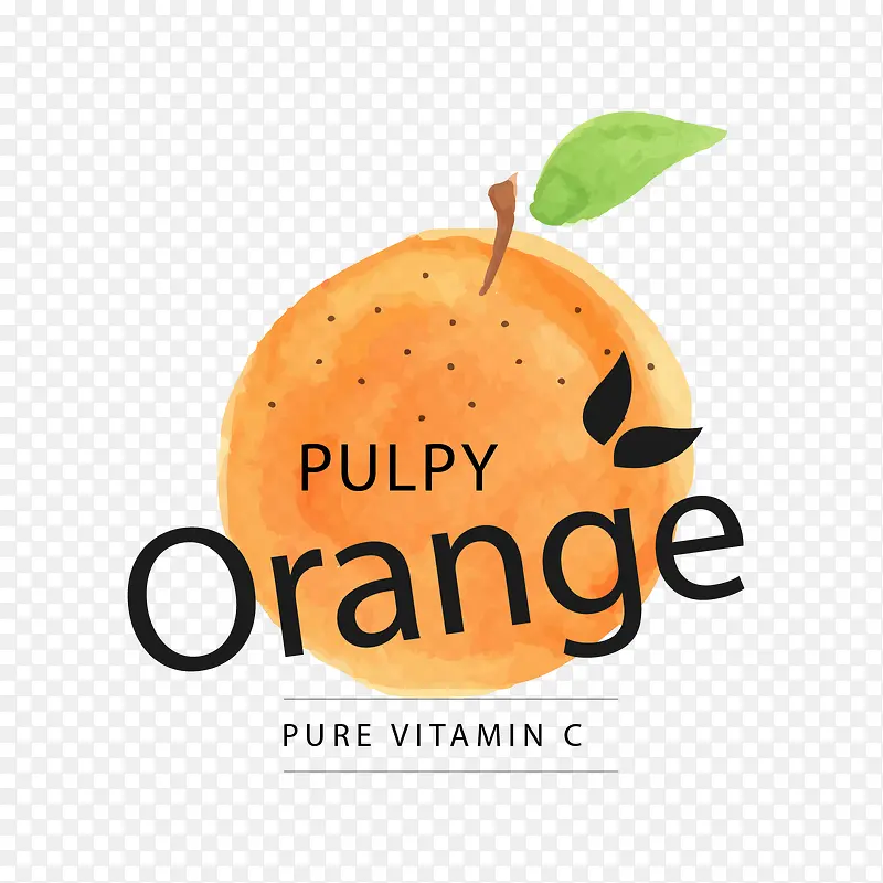 橙色多汁果汁水果标签