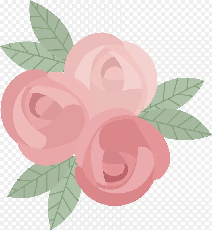 母亲节粉色手绘蔷薇花
