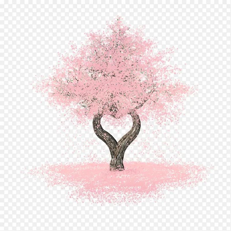 粉色浪漫的花树图