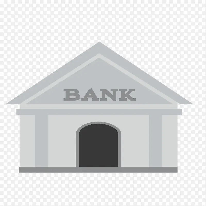 卡通银行建筑物设计矢量图