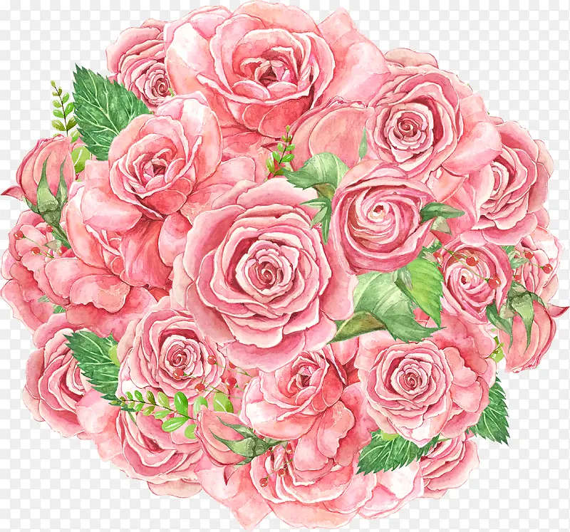 卡通手绘粉色的玫瑰花