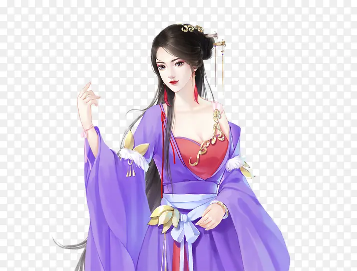 手绘古装美女角色人物