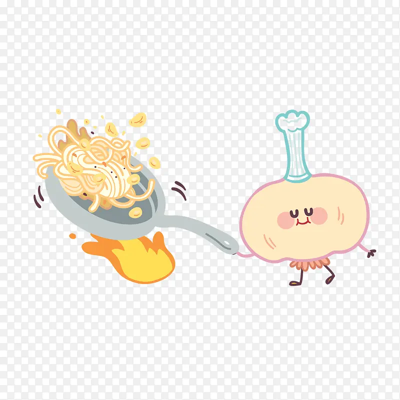 洋葱炒面食物美食矢量