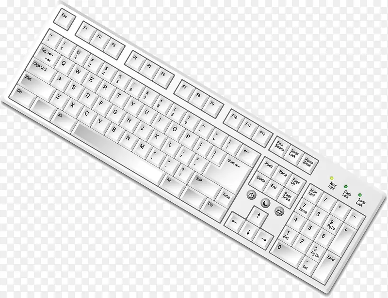 白色键盘装饰设计矢量