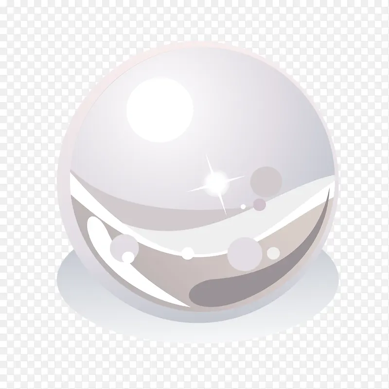 白色卡通珍珠矢量图