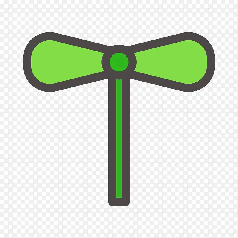 绿色手绘线稿竹蜻蜓元素