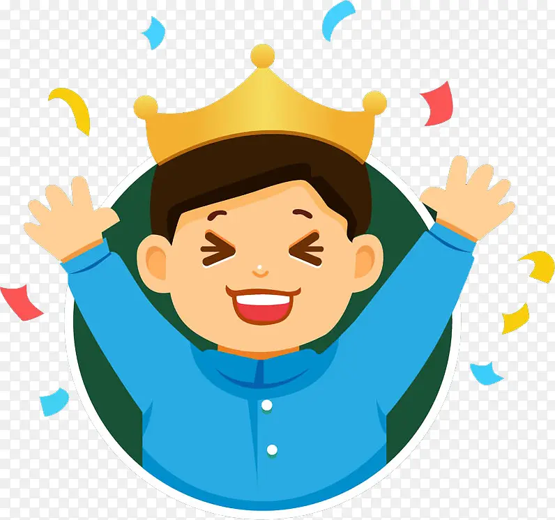 阳光男孩带着皇冠庆祝生日