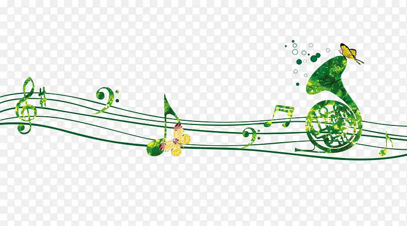 绿色音乐音符素材