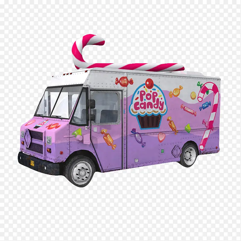 紫色糖果造型早餐车