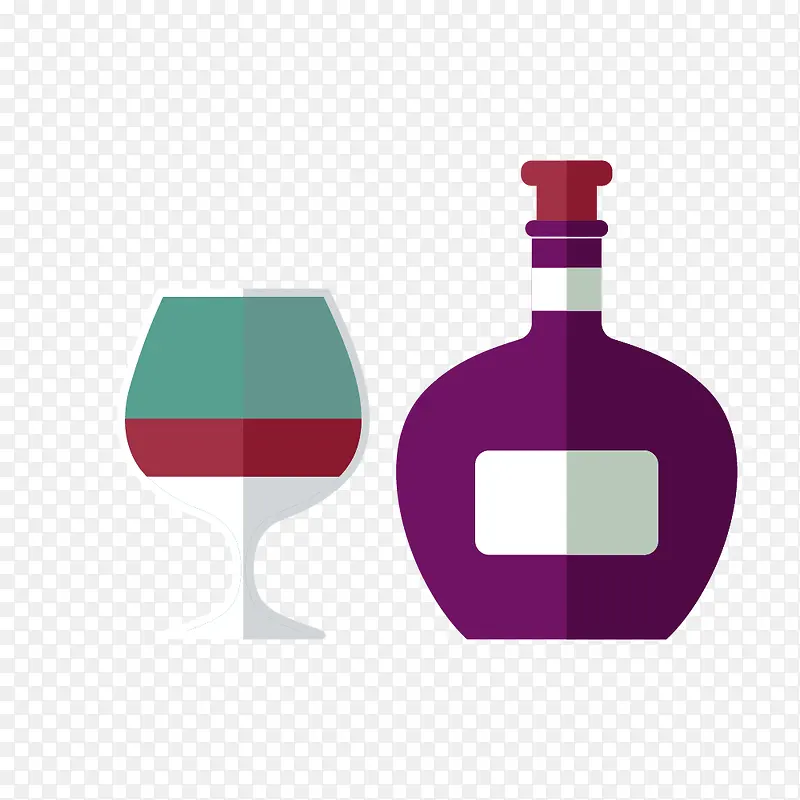 扁平化卡通简约洋酒杯