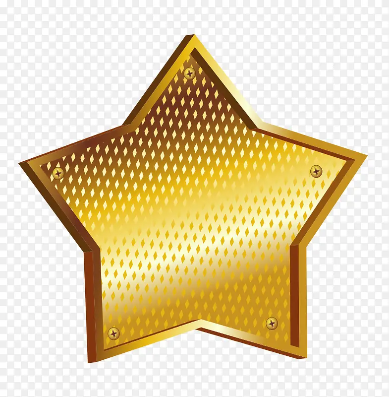 矢量金属素材金属光泽五角星标签