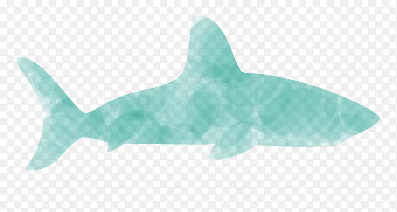 绿色梦幻水彩鲨鱼