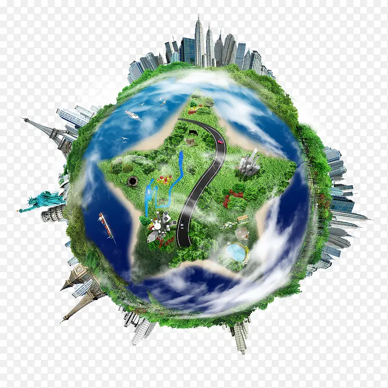 创意地球素材卡通地球素材 环保