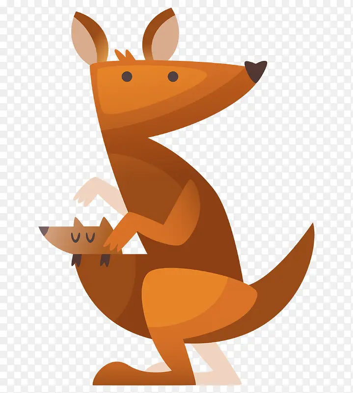 卡通可爱小动物装饰动物头像袋鼠