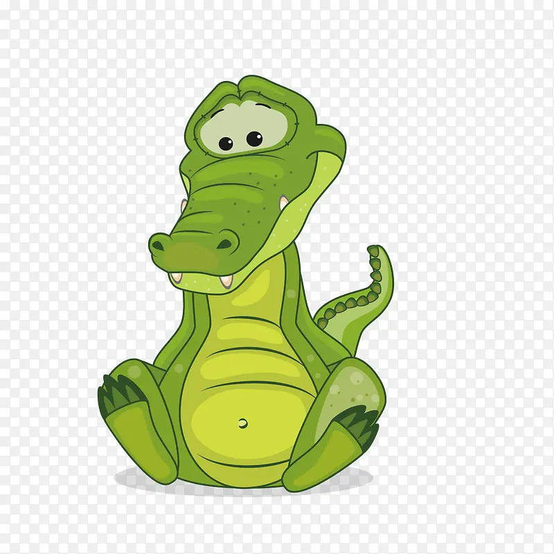 绿色的卡通小鳄鱼