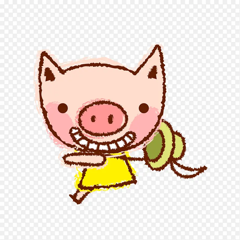 卡通可爱的小猪动物设计