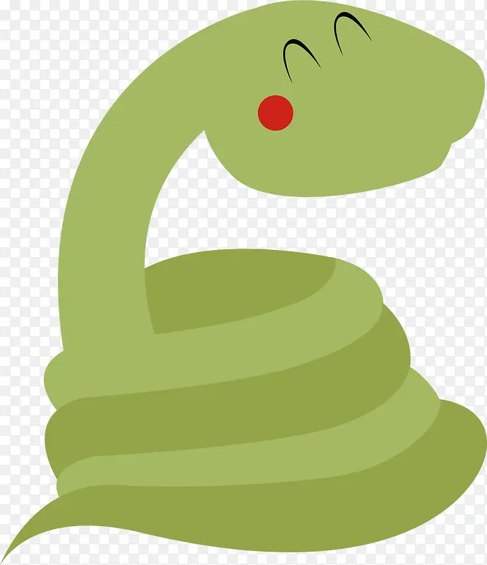 手绘绿蛇矢量图