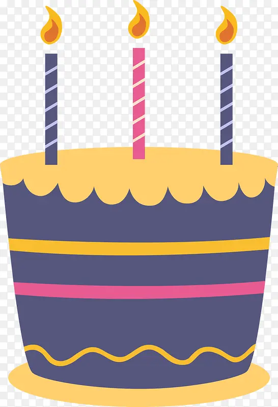 点蜡烛的生日小蛋糕