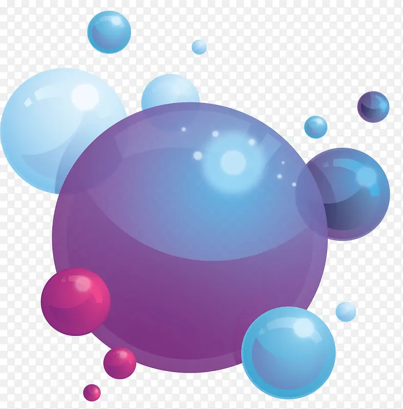 蓝紫色立体球体花纹