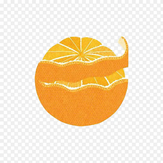 卡通剥皮的香橙