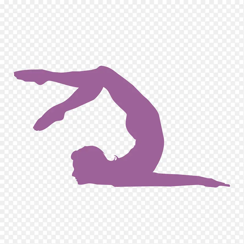 矢量紫色柔术剪影人体曲线