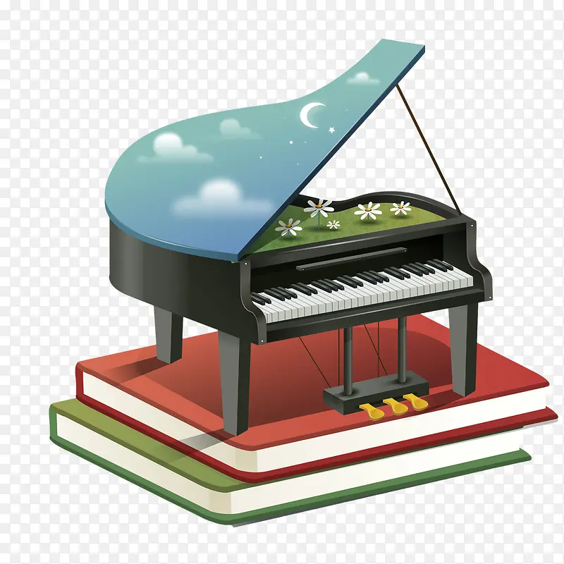 手绘钢琴模型