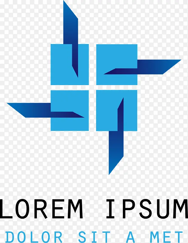 蓝色矢量互联网logo图