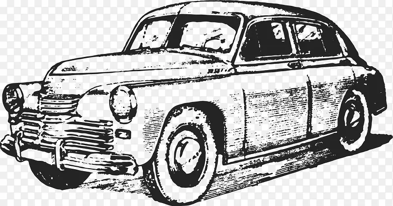 老式汽车手绘图案
