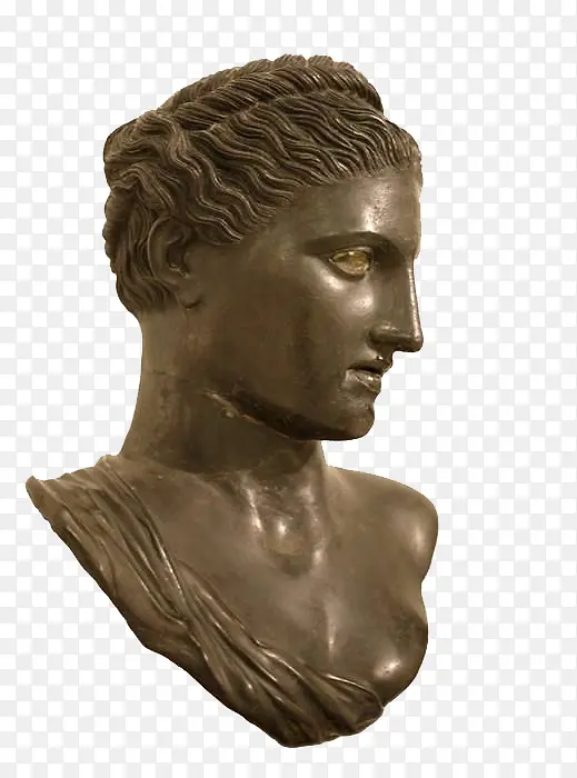 女子铜雕头像