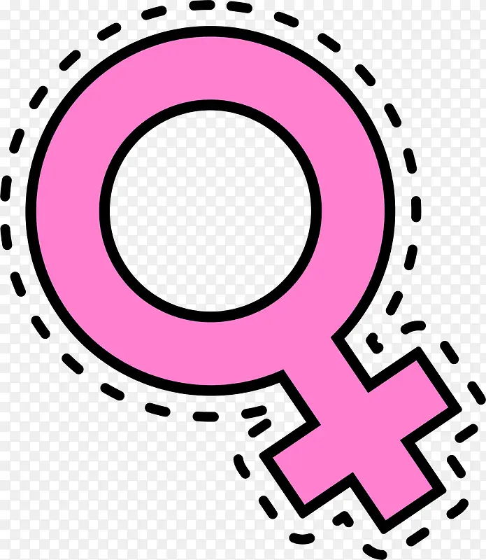 卡通粉色女生标志符号