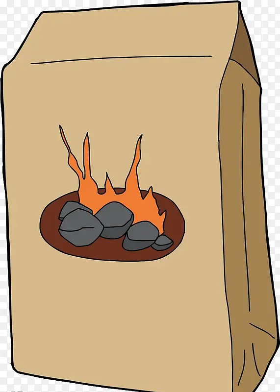 卡通包装的烧烤木碳