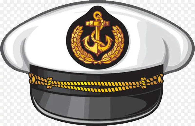 卡通黑白金海军帽子