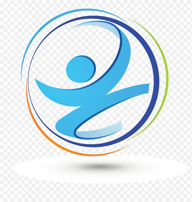 手绘卡通运动健身logo设计图