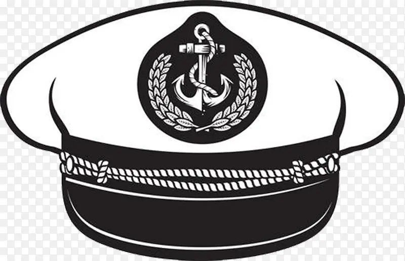 卡通黑白海军帽子