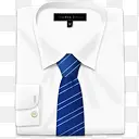 蓝色衬衫条纹领带随着衬衫和领带