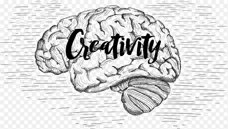 手绘大脑创造力想象力