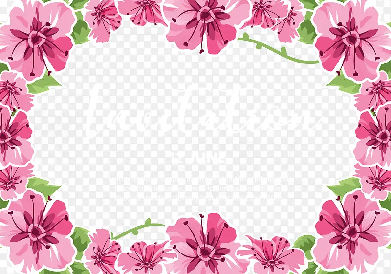 粉红色花朵边框