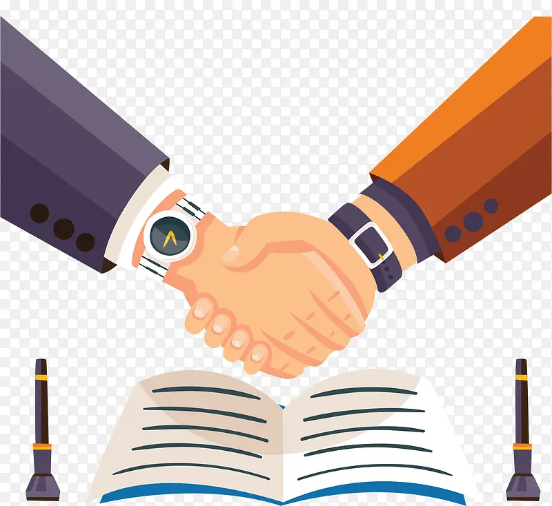 谈判签合同合作握手