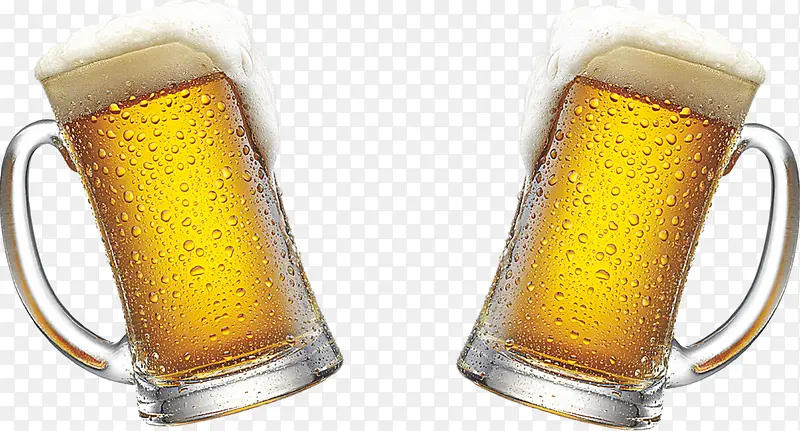 实物啤酒节两杯啤酒
