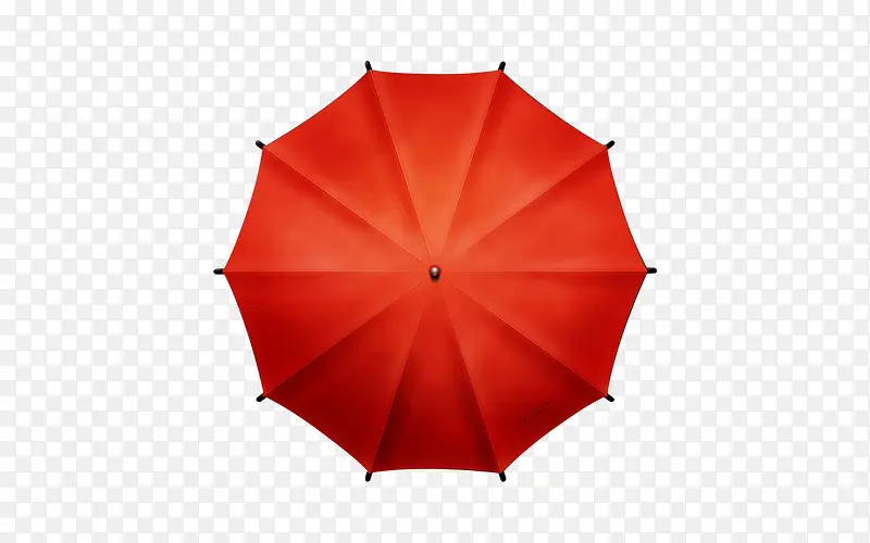 红色雨伞俯视看图