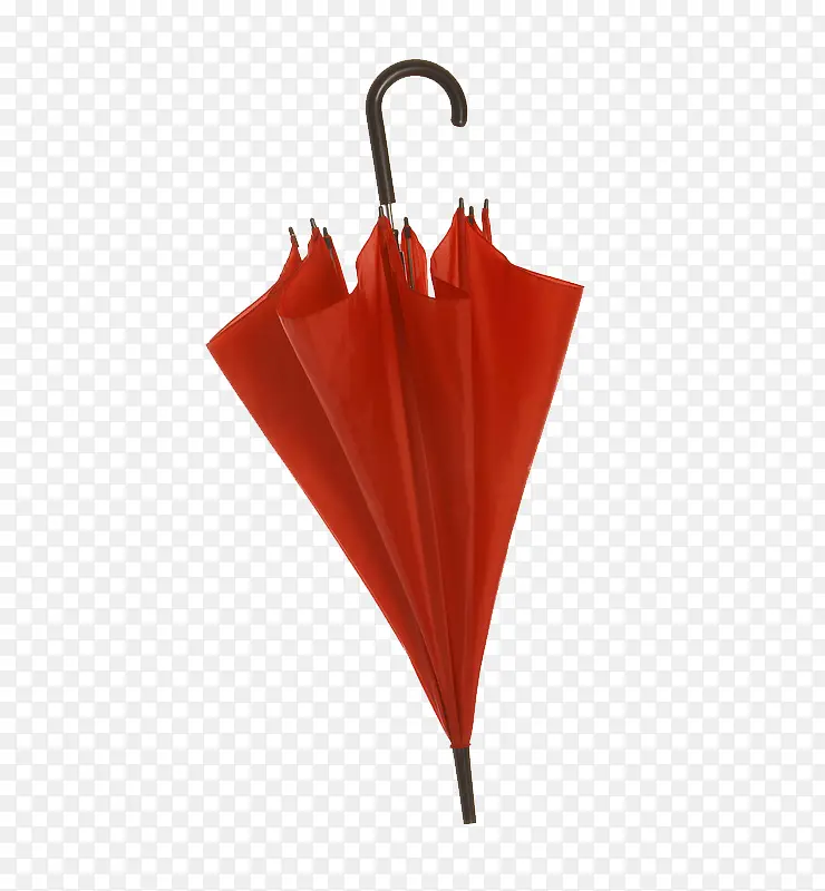 红色收起的雨伞