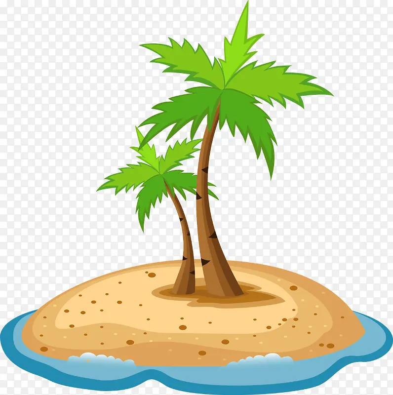热带椰子树海岛矢量
