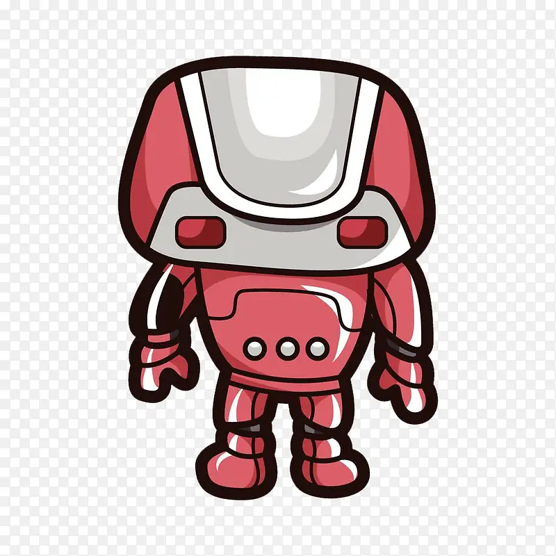 强壮的红色机器人装饰PNG