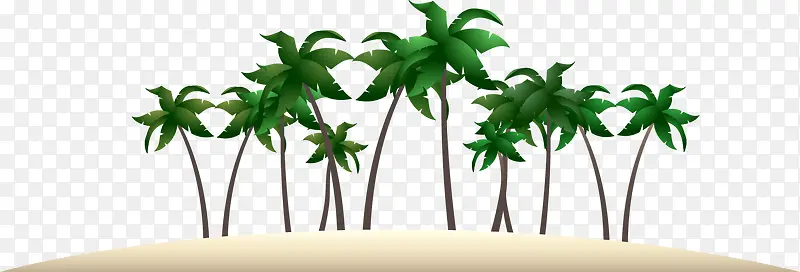 棕榈树沙滩矢量