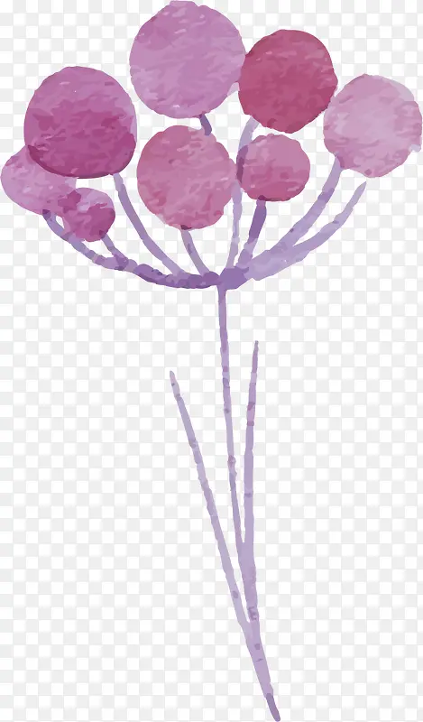 紫色彩绘花卉图案