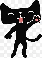 站立的黑色小天猫