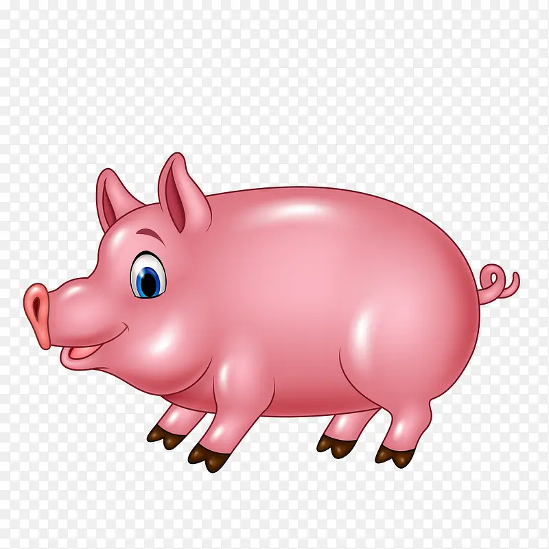 粉红色的小猪动物设计