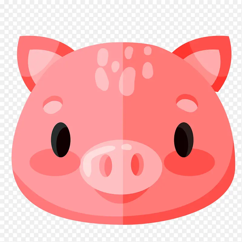 卡通粉红色的小猪头像设计