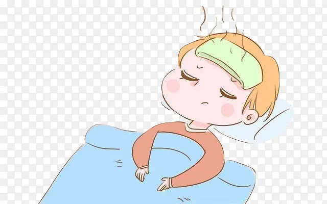 小孩感冒流感病毒发烧咳嗽出汗怕